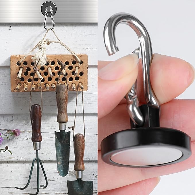 MIKEDE Strong Magnetic Hooks Heavy Duty, 200LBS+ Black Swivel Neodymium Magnets - Image 6