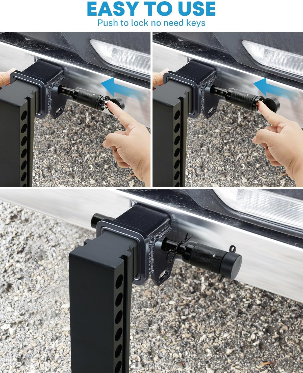 Kohree Trailer Hitch Pin Lock Set, 5/8 Inch Locking Hitch Pin with Keys, Tow Hitch Receiver Pin Lock Set Trailer Locking Pin for Class III IV Tow RV Trailer Hitch, Anti-Theft & Anti Rattle