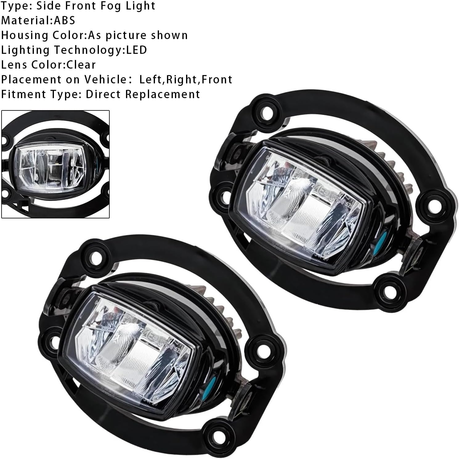 LED Front Driving Fog Light for Jeep Compass 2021-2025 68470159AA Pair Or 1pc(1 Pair)