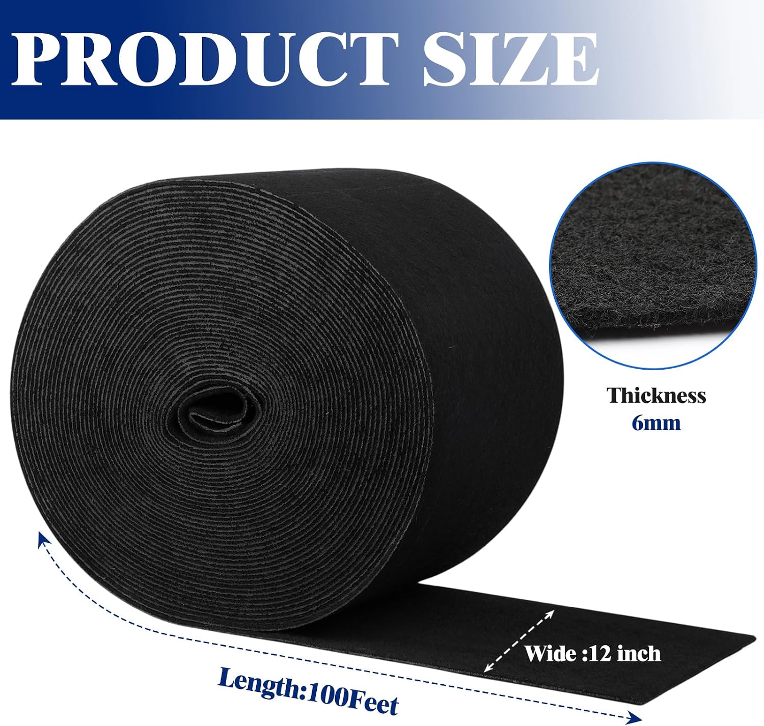 Boat Trailer Bunk Carpet 100ft x 12in Wide Roll Boat Bunk Carpet Thick Waterproof Trailer Parts Accessories Outdoor Marine Grade Jet Ski Pontoon Black Lift Runners Cover