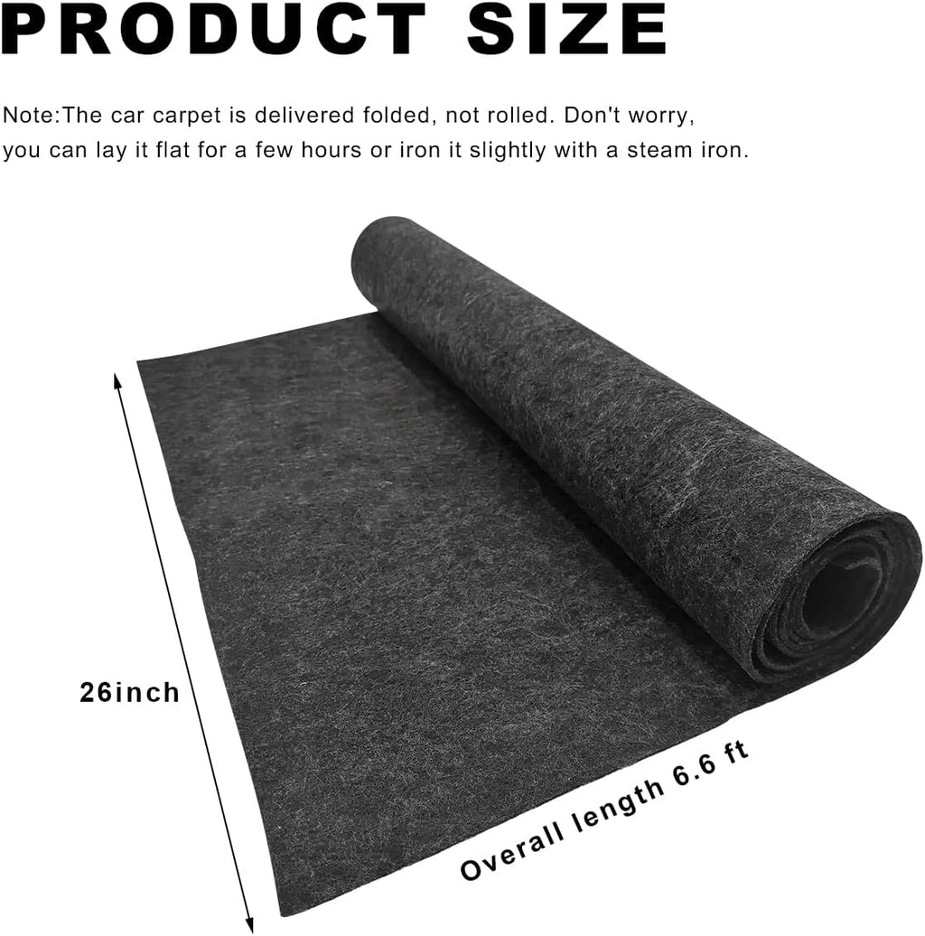 78"×26" Underfelt Carpet for Speaker, Wear Resistant Craft Felt Fabric Roll Car Trim Carpeting Cover, Multipurpose Subwoofer Speaker Liner Replacement for Car Truck SUV