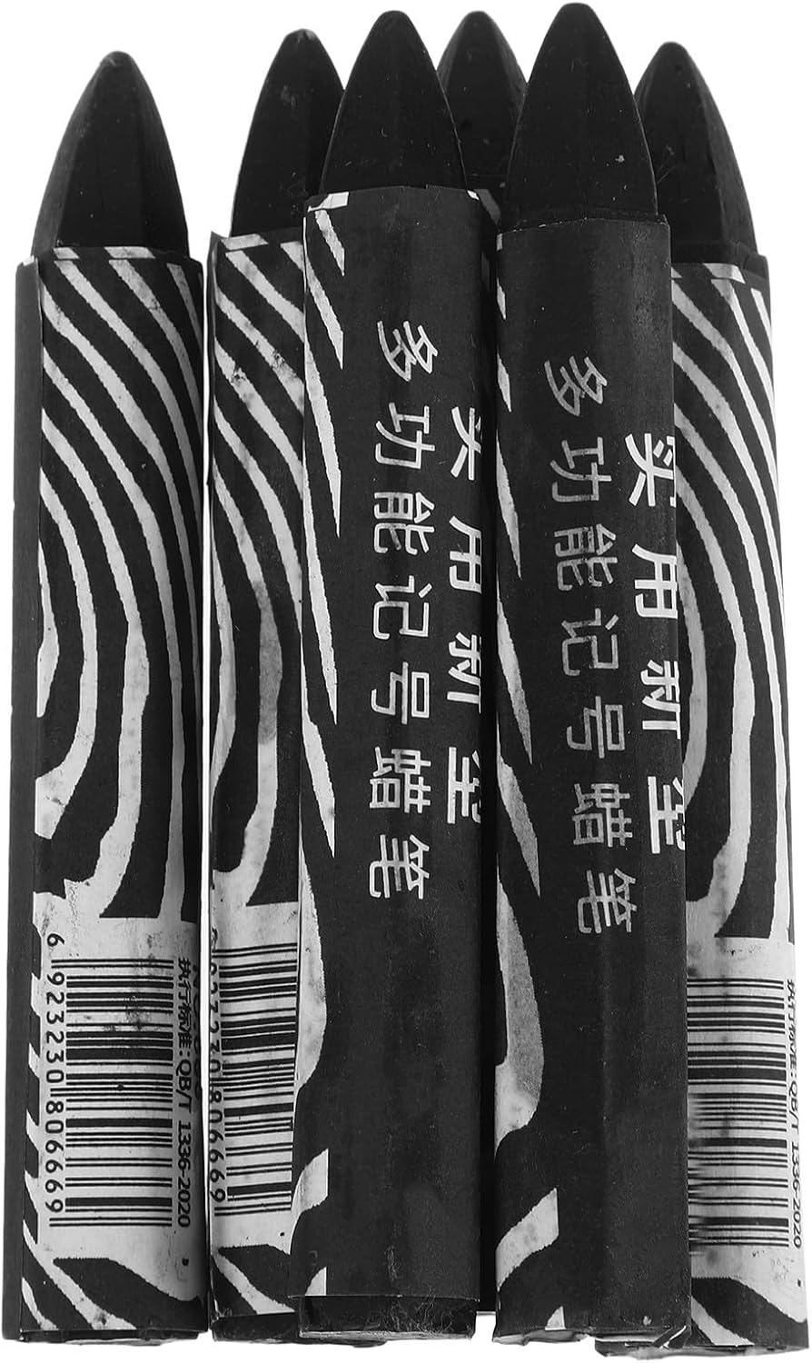Healeved 6pcs Black Wax Tire Marking Pens for Car Tires Easy to Carry Waterproof Wax Paint Markers and Repair
