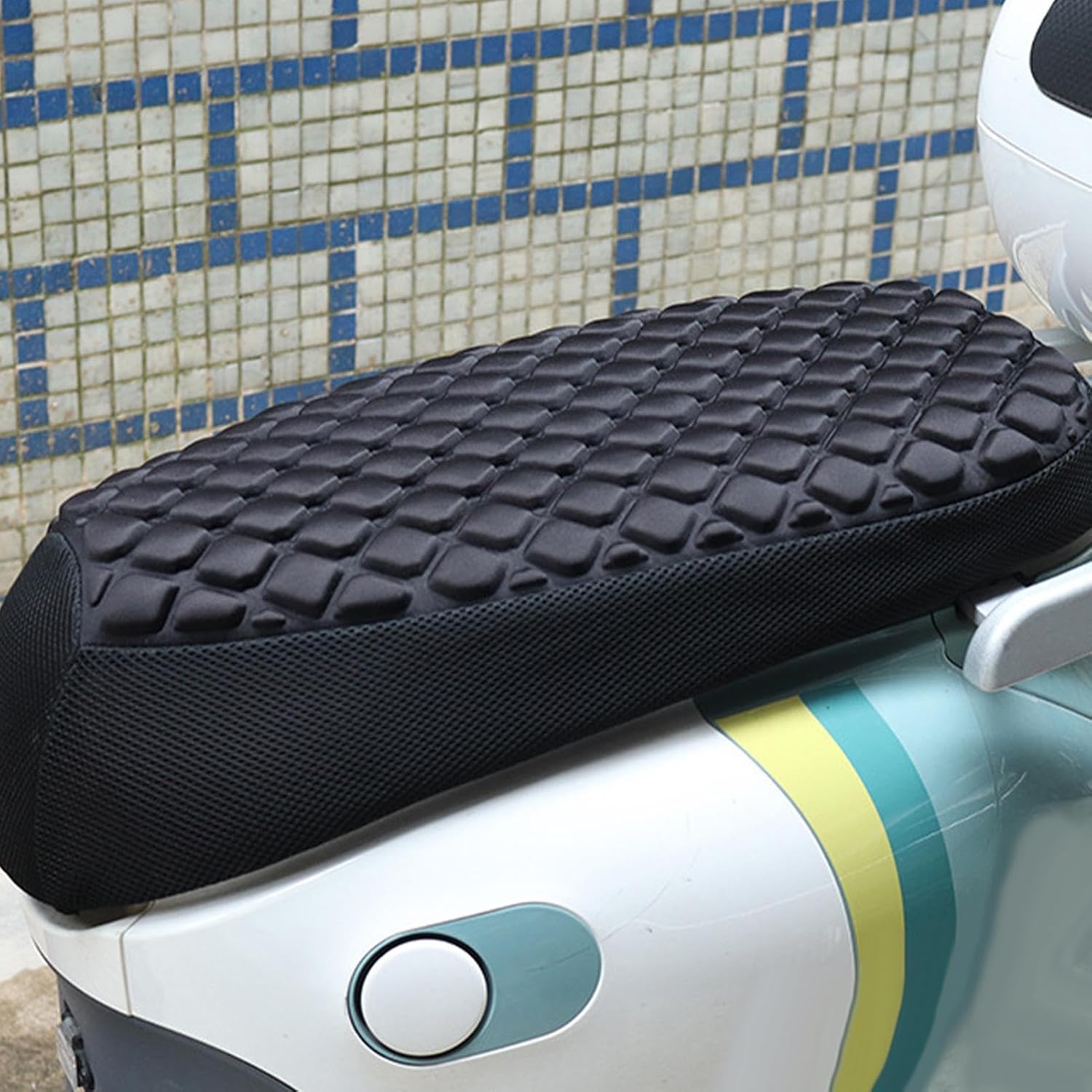 Seat Cushion Motorcycle - Breathable Seat Cushion - 3D Honeycomb Structure Breathable Motorcycle Rear Pad for Long Rides