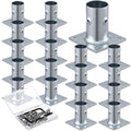 blulu 16 pack galvanized steel flange oblong base, main product view