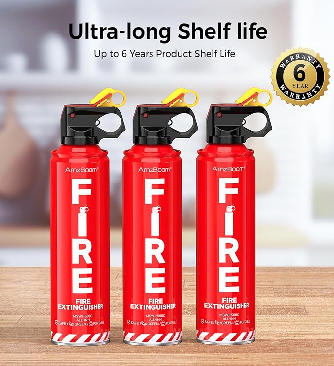Fire Extinguisher for Home 1Pack, and Grill, Ompact Water-Based A, K - Image 5
