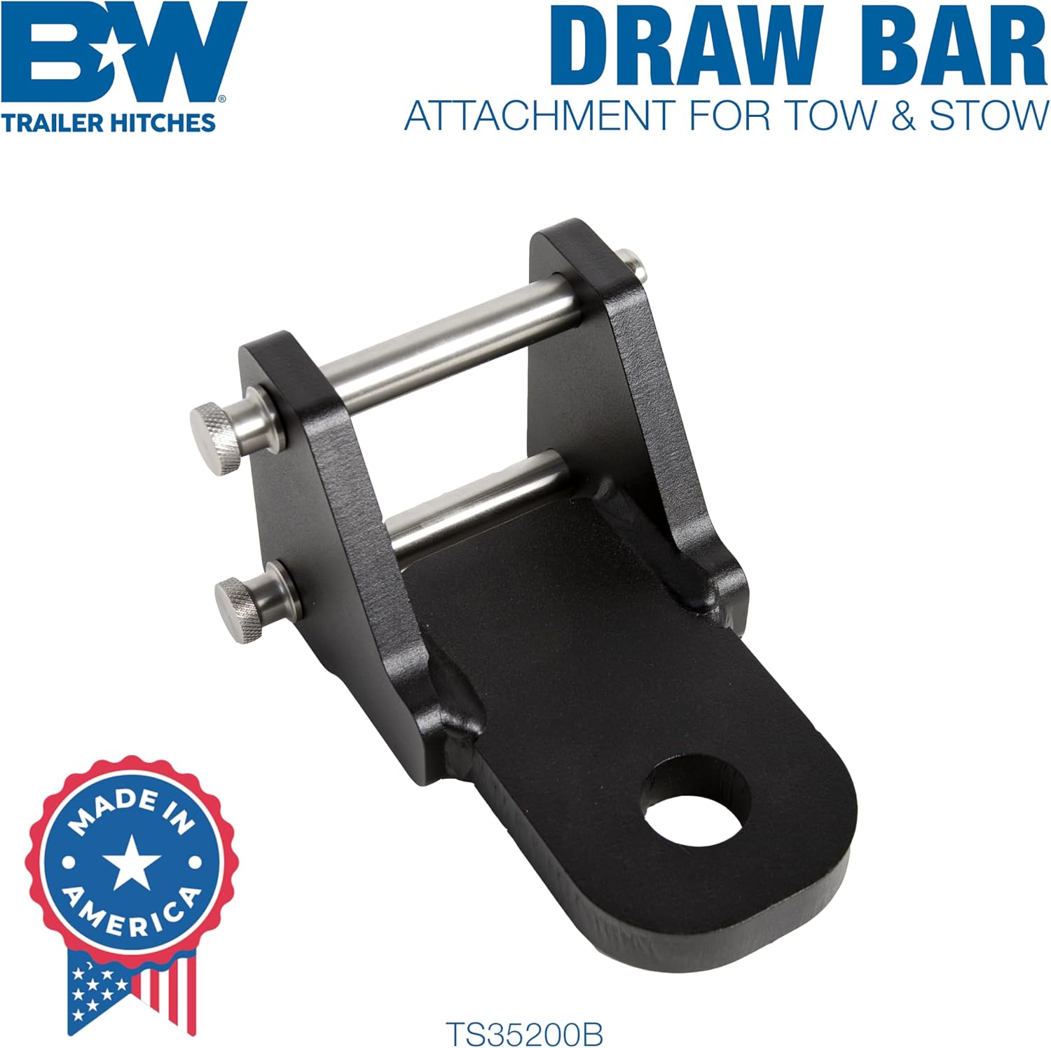 B&W Trailer Hitches Draw Bar Attachment TS35200B - Fits 2.5" Shank Tow & Stow