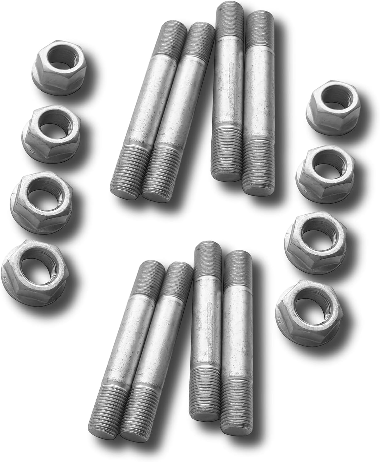 Front Wheel Hub Bolt and Nut Kit | Compatible With 1999-2004 Ford F-250 F-350 F-450 F-550 Super Duty, 2000-2005 Excursion 4WD. 16 Piece Hardware Set of 2