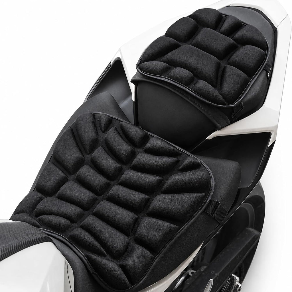 Motorcycle Seat Cushion for CFMOTO Papio CL 2022-2026 | Front Rear Set | Shock Absorbing Comfort | 3D Pressure Relief | Breathable Surface | Secure Strap Fit