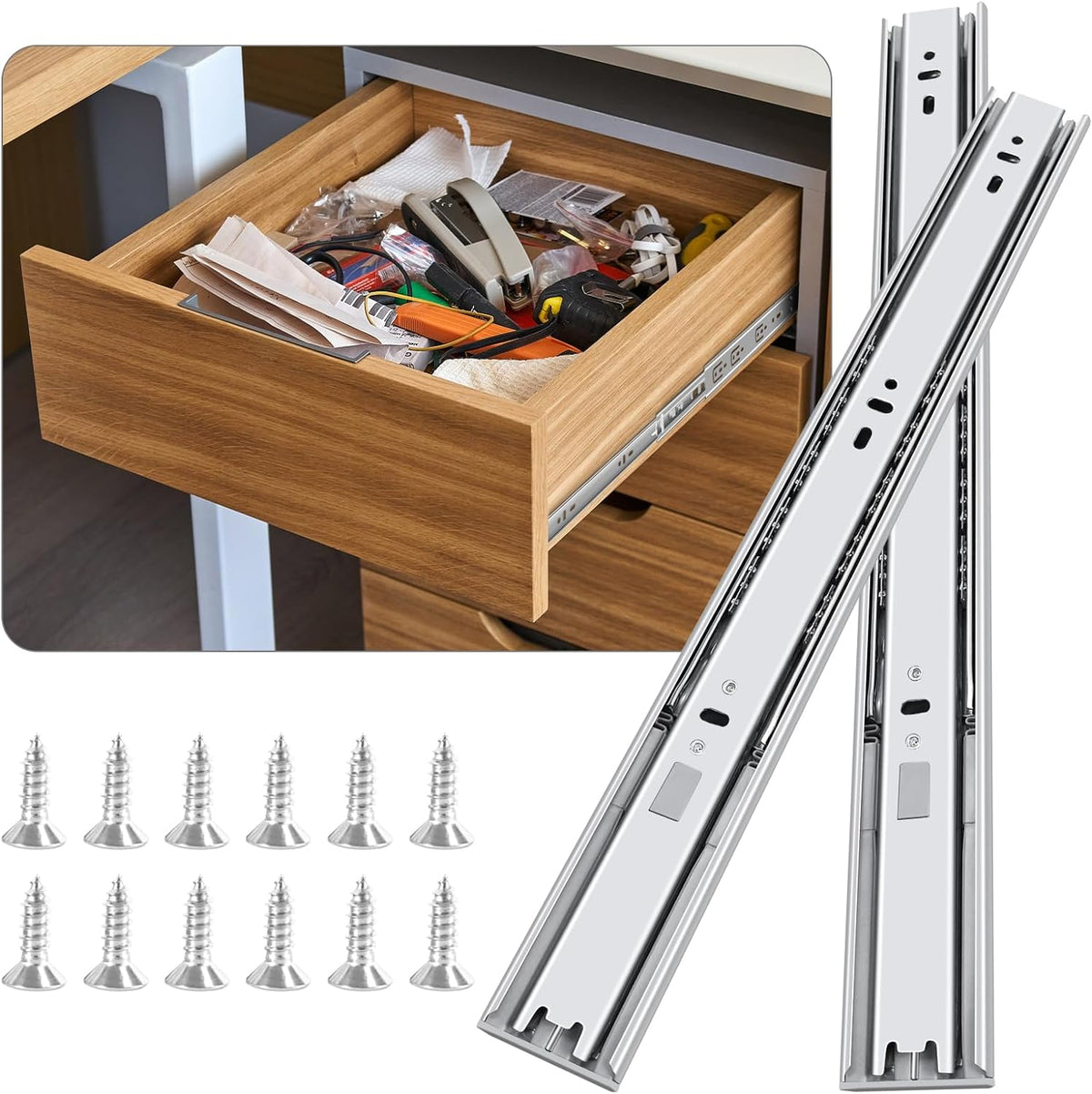 10 inch soft close drawer slides 6 pairs, main product view