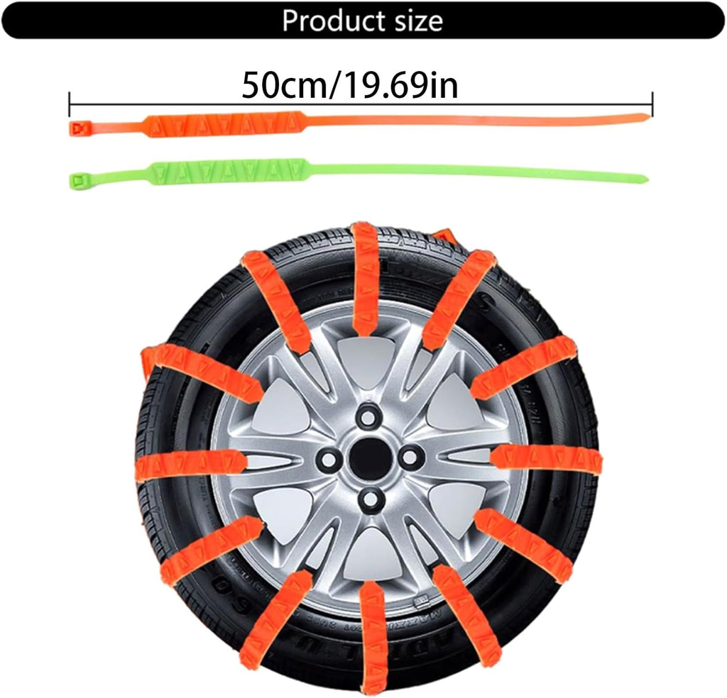 Snow Tire Chains Snow Chain Adjustable Chains for Motorcycles Scooter Electric Bike Anti Skid Cable Tie Portable