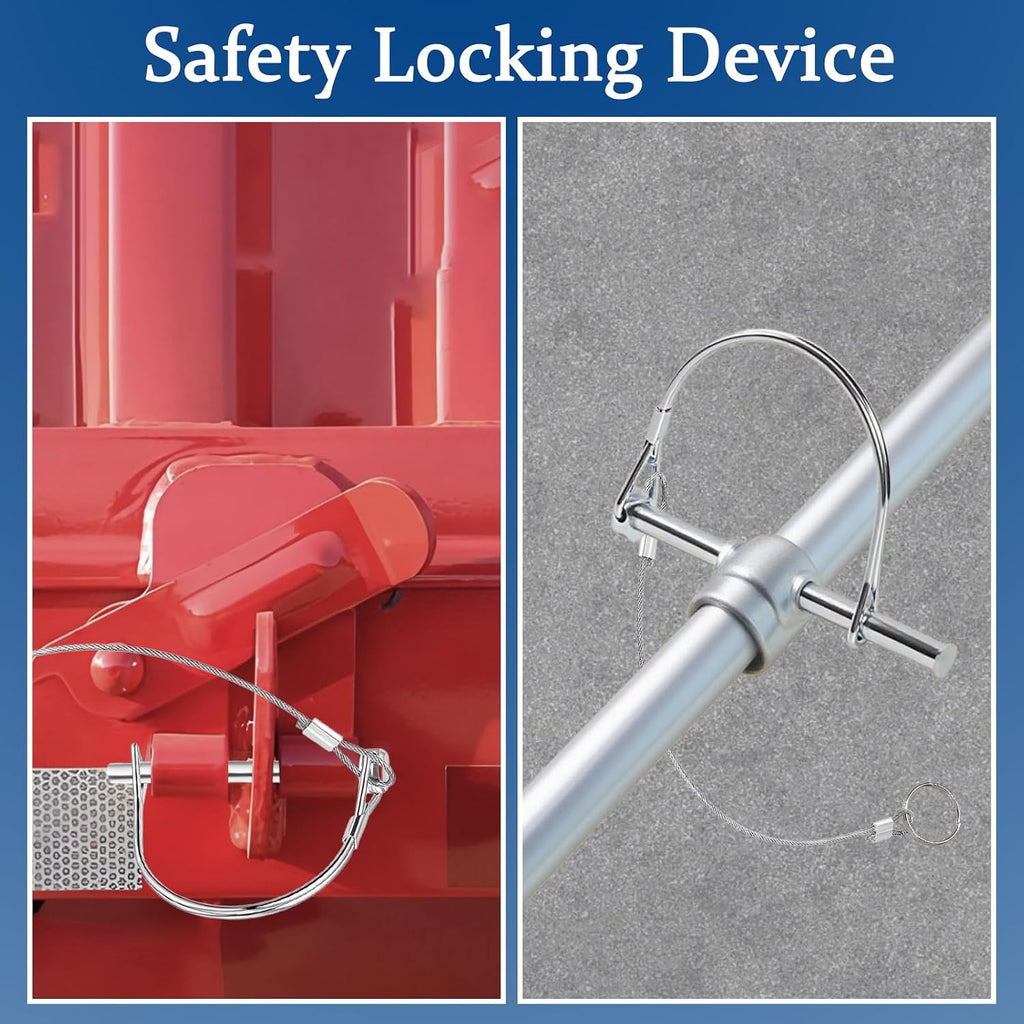 2Pack Locking Pins,Trailer Pin with Anti-Lost Rope Ring,Premium Trailer Hitch Pin,Hitch Locking Pin,Professional Trailer Coupler Pins for Farm Lawn Garden Wagons Towing,Size 1/4" x 3.2"(6.3mm x 80mm)