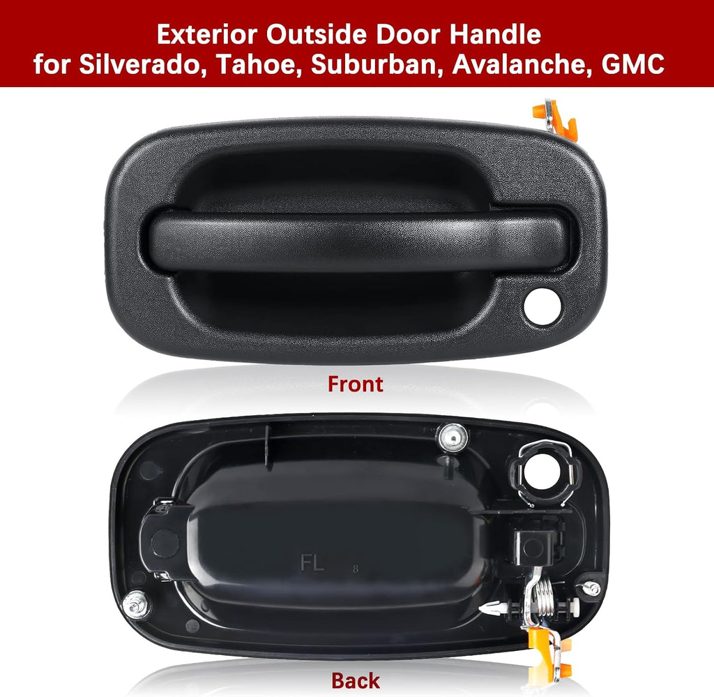 FAERSI Exterior Outside Door Handle Front Left Driver Side for 1999-2007 Chevy Silverado, Tahoe, Suburban, Avalanche, GMC Sierra, Yukon Denali, Cadillac Escalade 77261 15034985