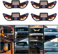 Solar Demon Eye LED Car Wireless Window Light, 4Pack LED Wireless Ambient Lamp with 6 Lighting Modes,Flicker Signal Warning Light RGB Led Light Kit for Cars, SUVs, Trucks, Vans
