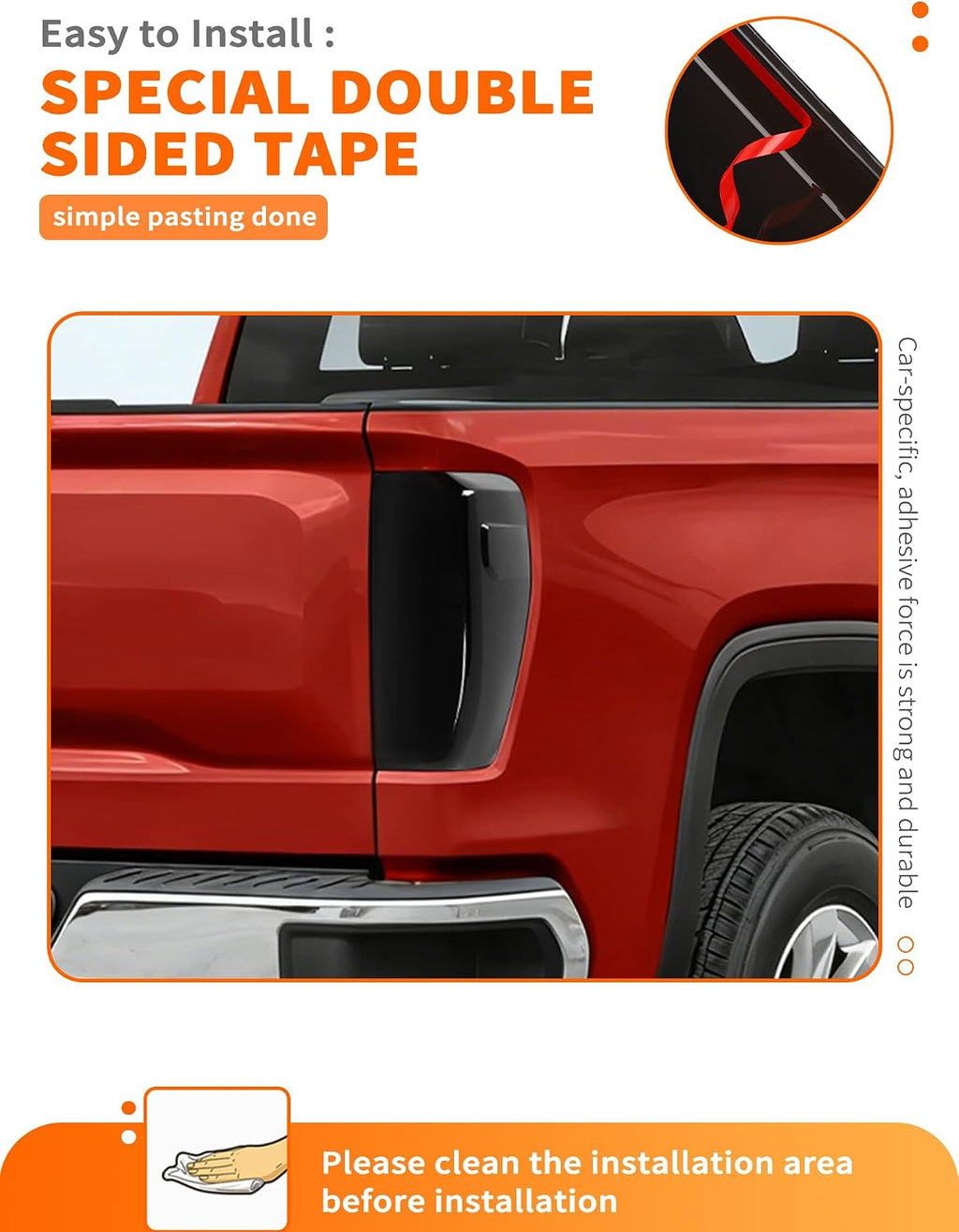 Savadicar Smoked Black Tail Light Covers Trim Guards for 2019-2026+ GMC Sierra - ABS Taillight Lamp Cover Exterior Decoration Accessories, Exterior Styling Upgrade