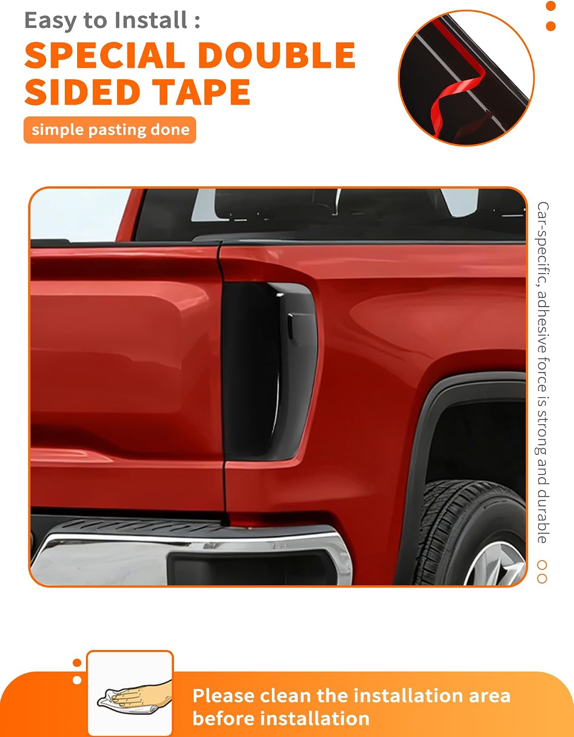 Savadicar Smoked Black Tail Light Covers Trim Guards for 2019-2026+ GMC Sierra - ABS Taillight Lamp Cover Exterior Decoration Accessories, Exterior Styling Upgrade