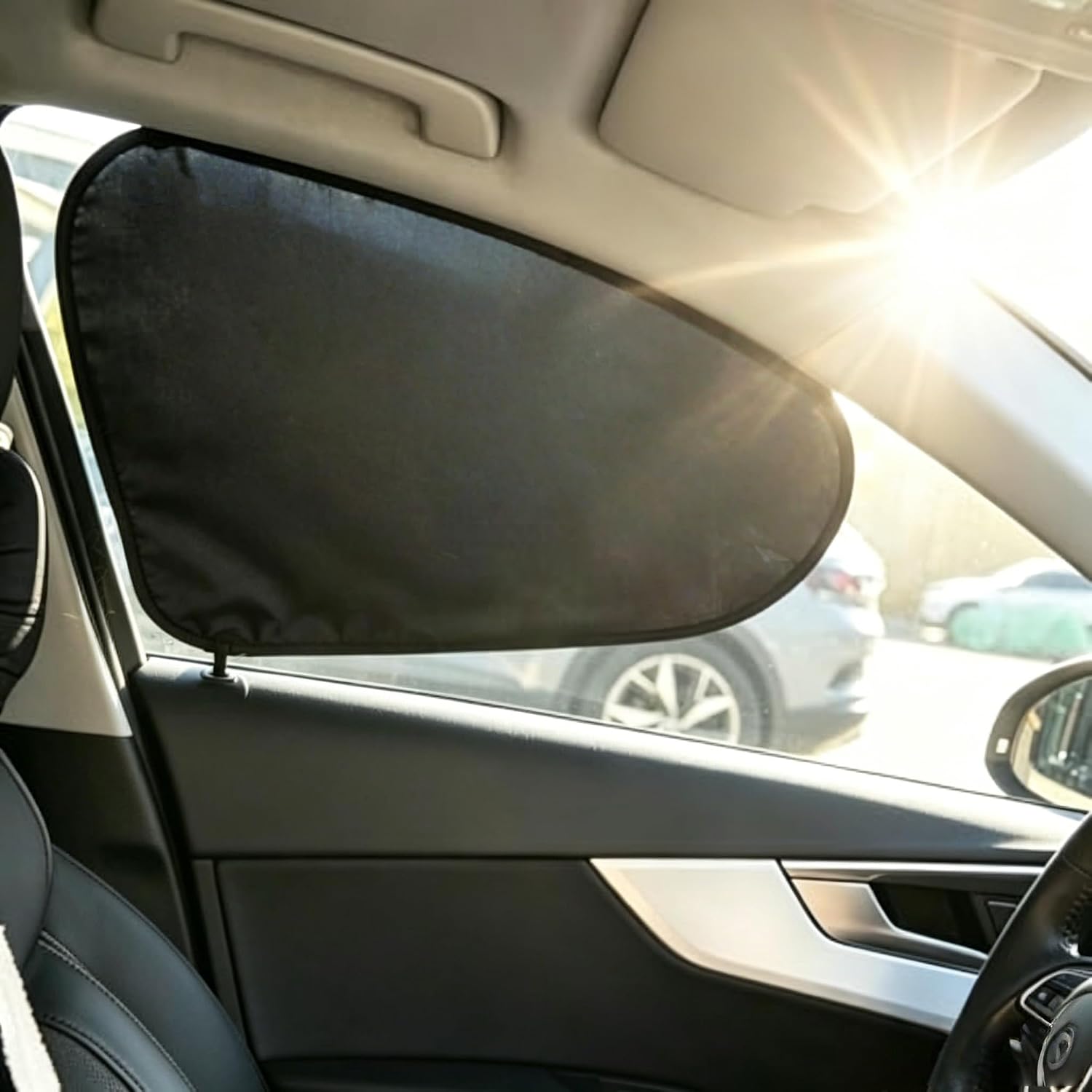 Black Gel Electrostatic Car Side Window Sun Shade, Foldable UV Protection Heat Insulation Sun Blocker for Driver Side, Easy Installation and Storage for Daily Driving and Road Trips