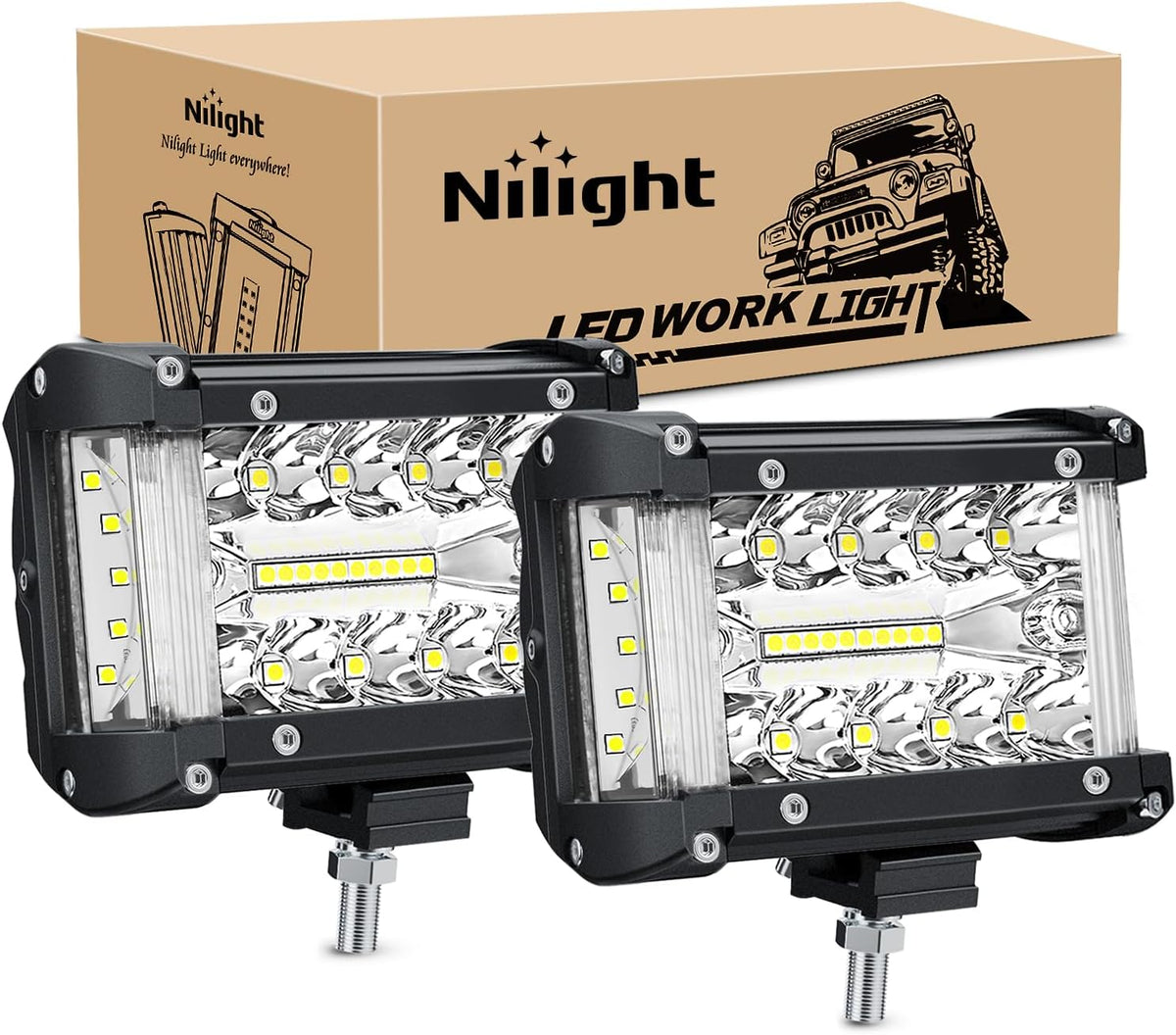 nilight 2 pcs 4.3 inch side shooter light, main product view