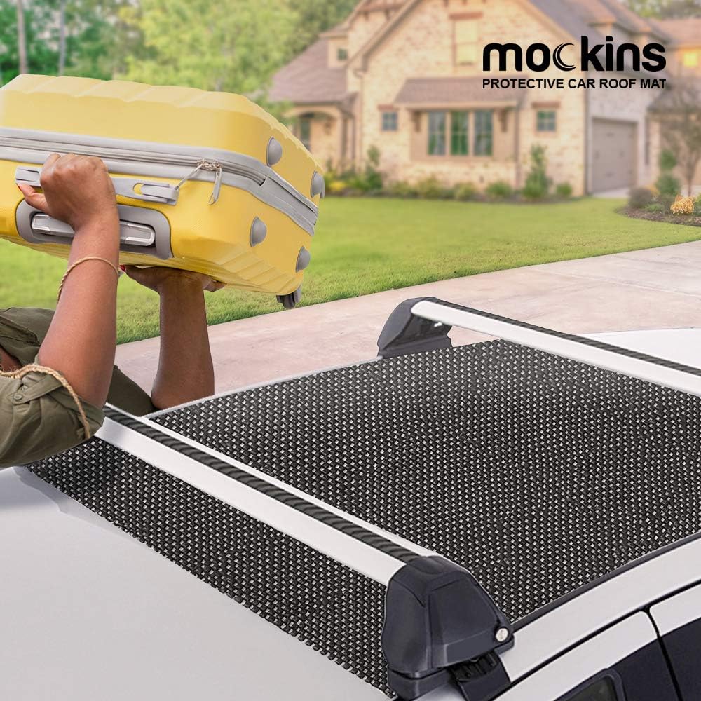 Mockins 43" x 39" Non-Skid Anti Slip Mat for Car Roof Cargo | Soft Roof Rack Pads | Auto Roof Mat & Cargo Liner for SUV Car Truck & Van | Customizable Multifunctional Anti Slip Car Mat