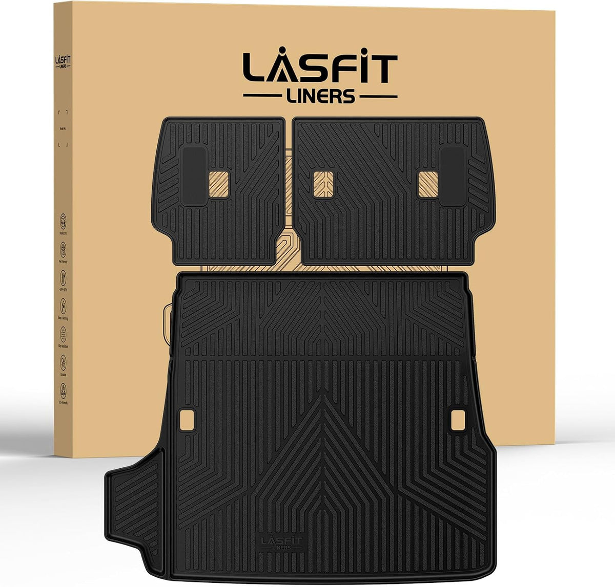 LASFIT Trunk Mat&Backrest Mat for Toyota 4Runner 2025, All Weather TPE Custom