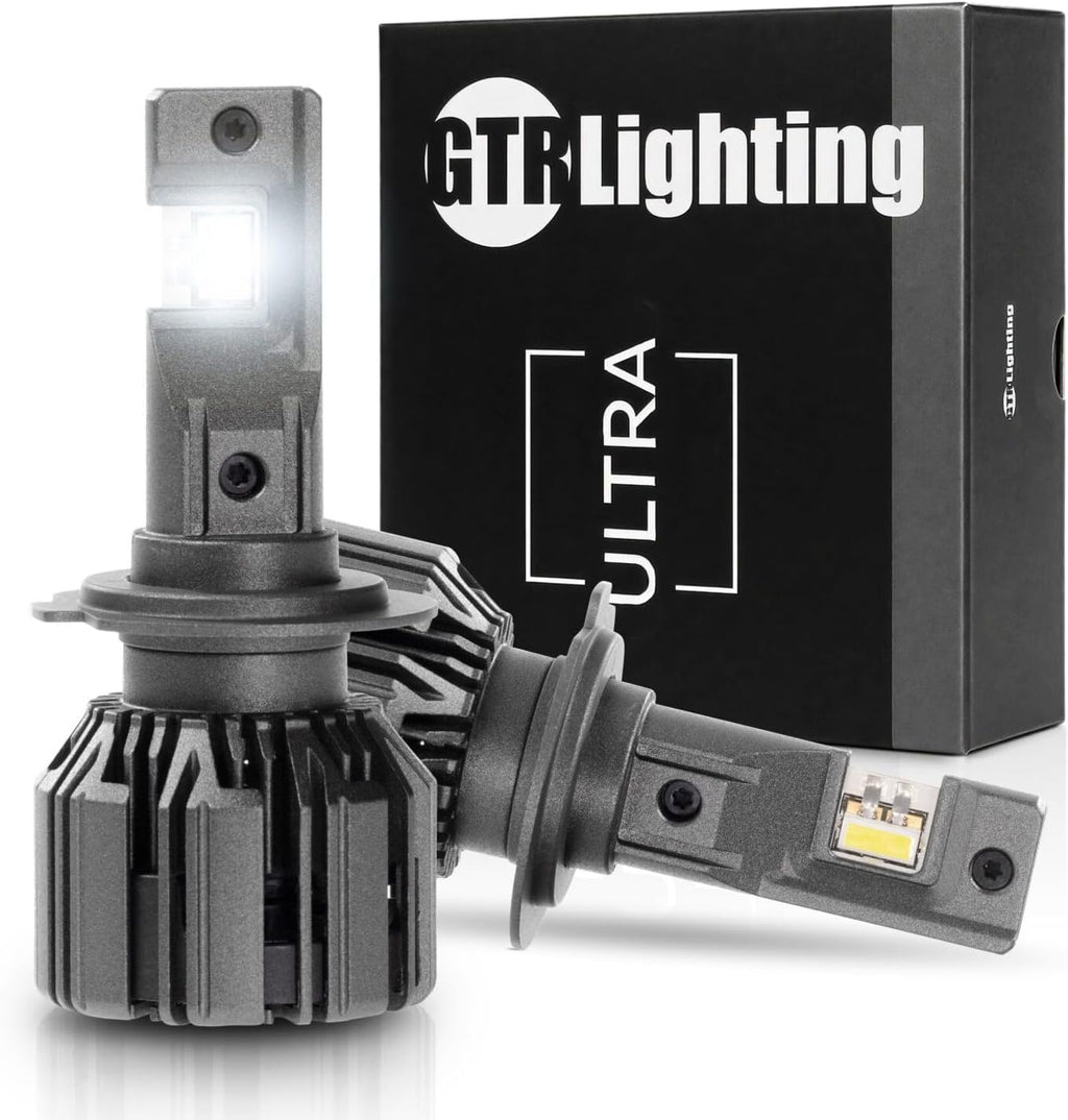 GTR Lighting H7 Ultra Series Powersport Light for Off-Road or Fog: 1000% Brighter than Halogen, 5750K White, 70000Hrs Lifespan IP68 Waterproof, Pack of 2