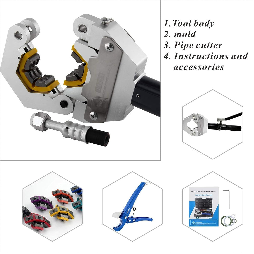 hydraulic hose crimper hydra-krimp 71500 manual a/c hose, close-up detail
