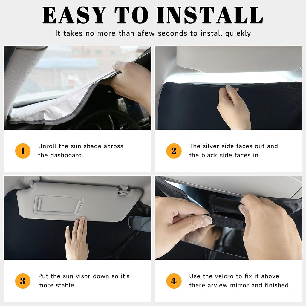 Car Windshield Sun Shade for Honda 2022-2025 2026 Civic Accessories (OEM Design) Reflective Foldable Heat Insulation Sunshade for Ultimate Protection