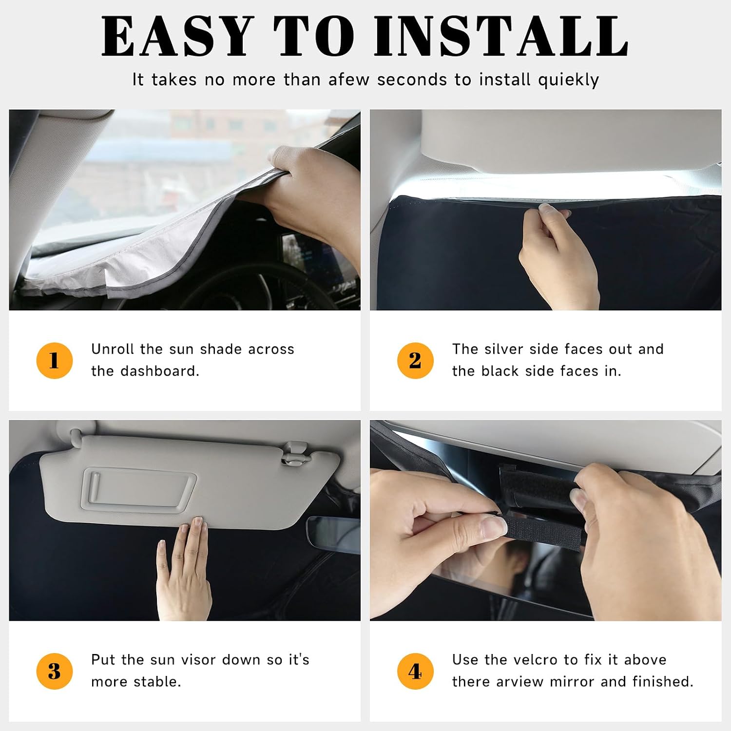 Car Windshield Sun Shade for Honda 2022-2025 2026 Civic Accessories (OEM Design) Reflective Foldable Heat Insulation Sunshade for Ultimate Protection