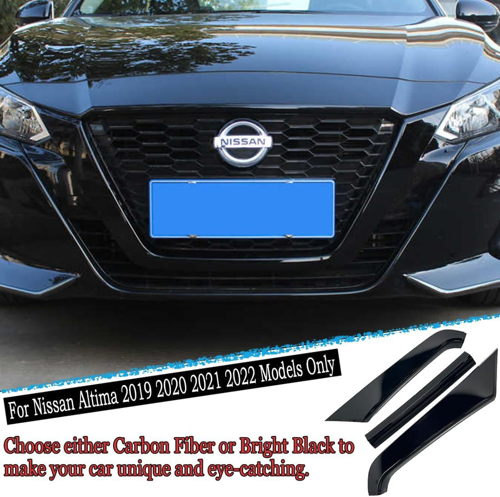 Front Grill Cover Trim,MUXEE For Nissan Altima 2019 2020 2021 2022，3PCS Grille Chrome Delete Vinyl Overlay Trim Accessories -Bright Black