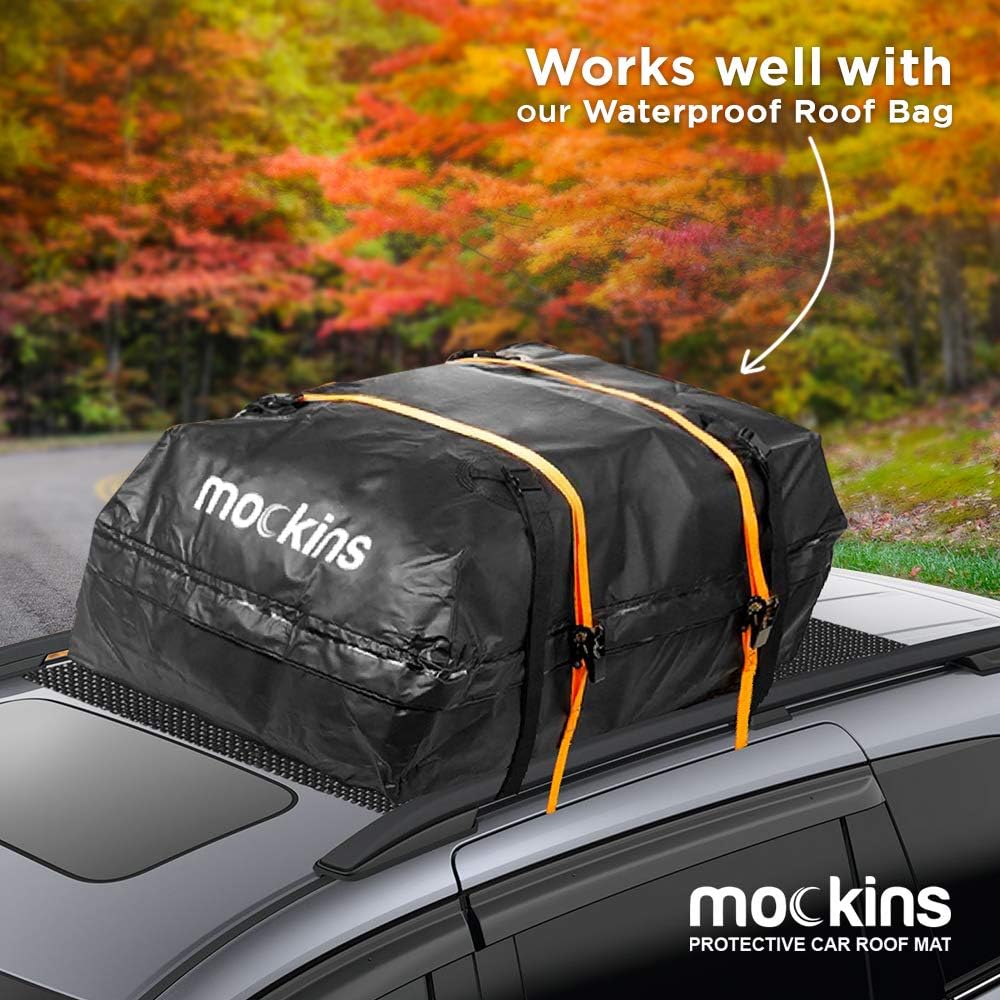 Mockins 43" x 39" Non-Skid Anti Slip Mat for Car Roof Cargo | Soft Roof Rack Pads | Auto Roof Mat & Cargo Liner for SUV Car Truck & Van | Customizable Multifunctional Anti Slip Car Mat