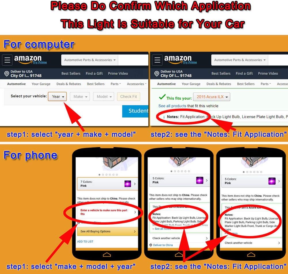 Ice Blue 36MM Festoon 6418 LED Map Dome Bulb Car Interior Light | DE3423 DE3425 Super Bright Also for Car Exterior License Plate Trunk Cargo Door Courtesy Light Canbus Error Free 10-Pack