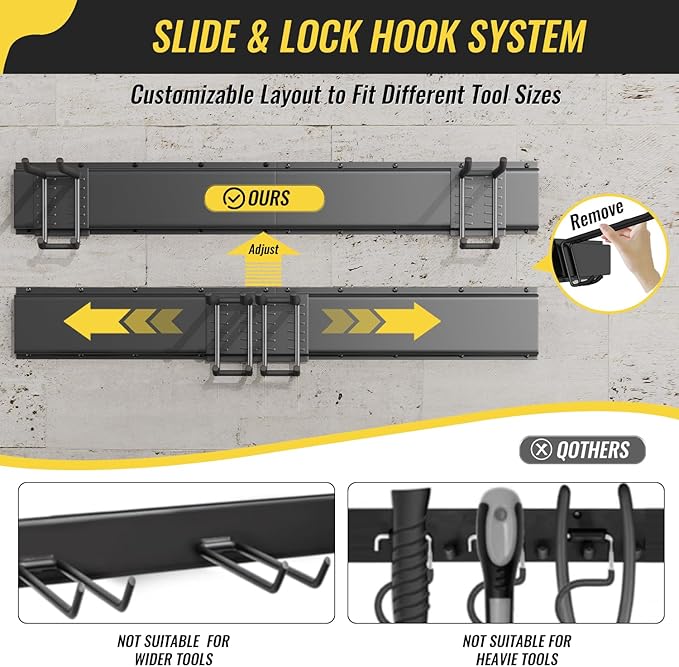Garage Tool Rack Wall Mount – 32 Inches Heavy-Duty Garden Tool Holder - Image 6