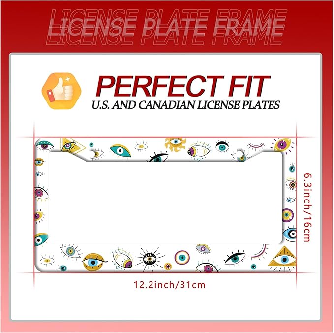 Evil Eye License Plate Frame Colorful License Plate Frames Stainless Steel - Image 7