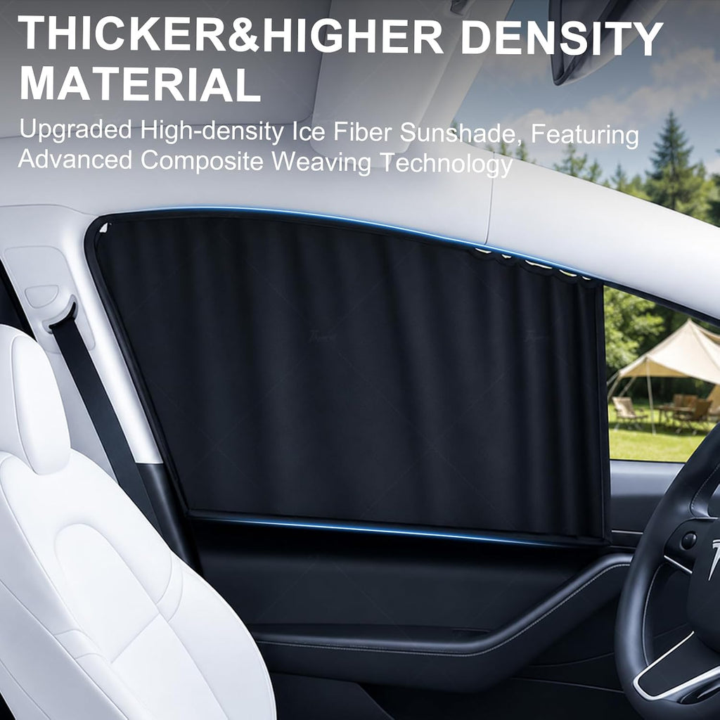 Tlyard for Model Y Magnetic Window Sunshade, Model Y Juniper Side Window Shade Curtain, Removable Privacy Window Shade Covers Curtains for Baby, Camping Summer Accessories for Tesla Model Y 2020-2026