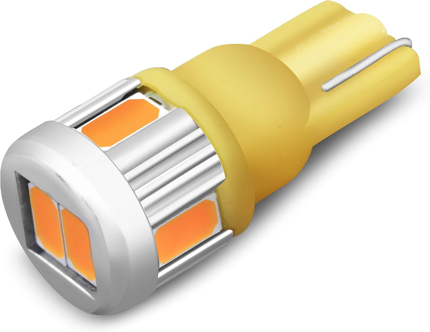 Alla Lighting 4pcs 168 194 LED Bulb, Amber Yellow Super Bright T10 Wedge Marker, Interior Map, Dome, Trunk Lights 194NA 175 168 2825 W5W 5630-SMD Upgrade