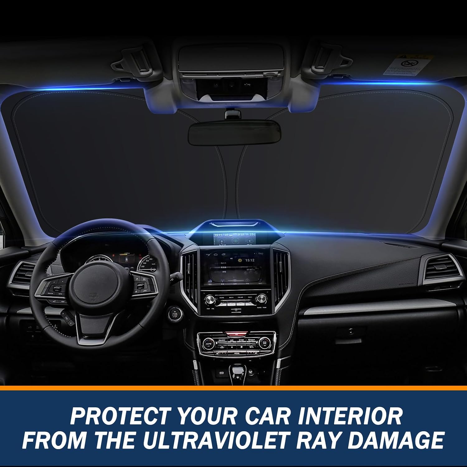 Windshield Sun Shade for Toyota Corolla Cross 2022-2026(Not for Corolla), Foldable UV Block Front Window Sunshade, Custom Fit Car Accessories