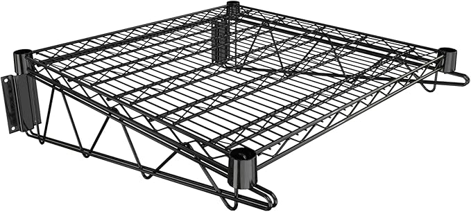 24" x 24" Black Epoxy Wire Wall Mount Shelf by Krollen+Industrial