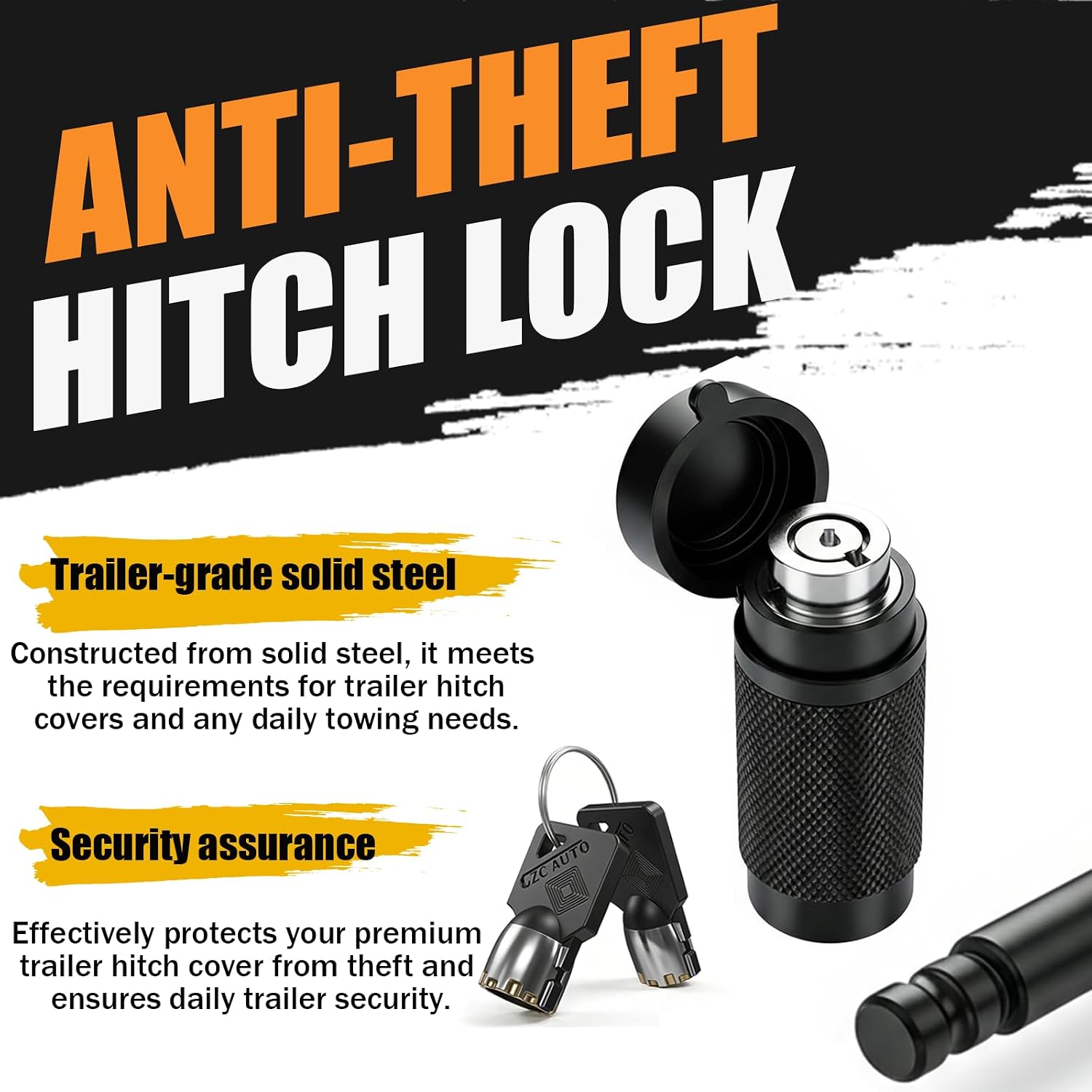 Bigfoot Fishing Hitch Cover for 2 Inch Receivers with 5/8-Inch Pin Diameter Anti-Theft Hitch Lock