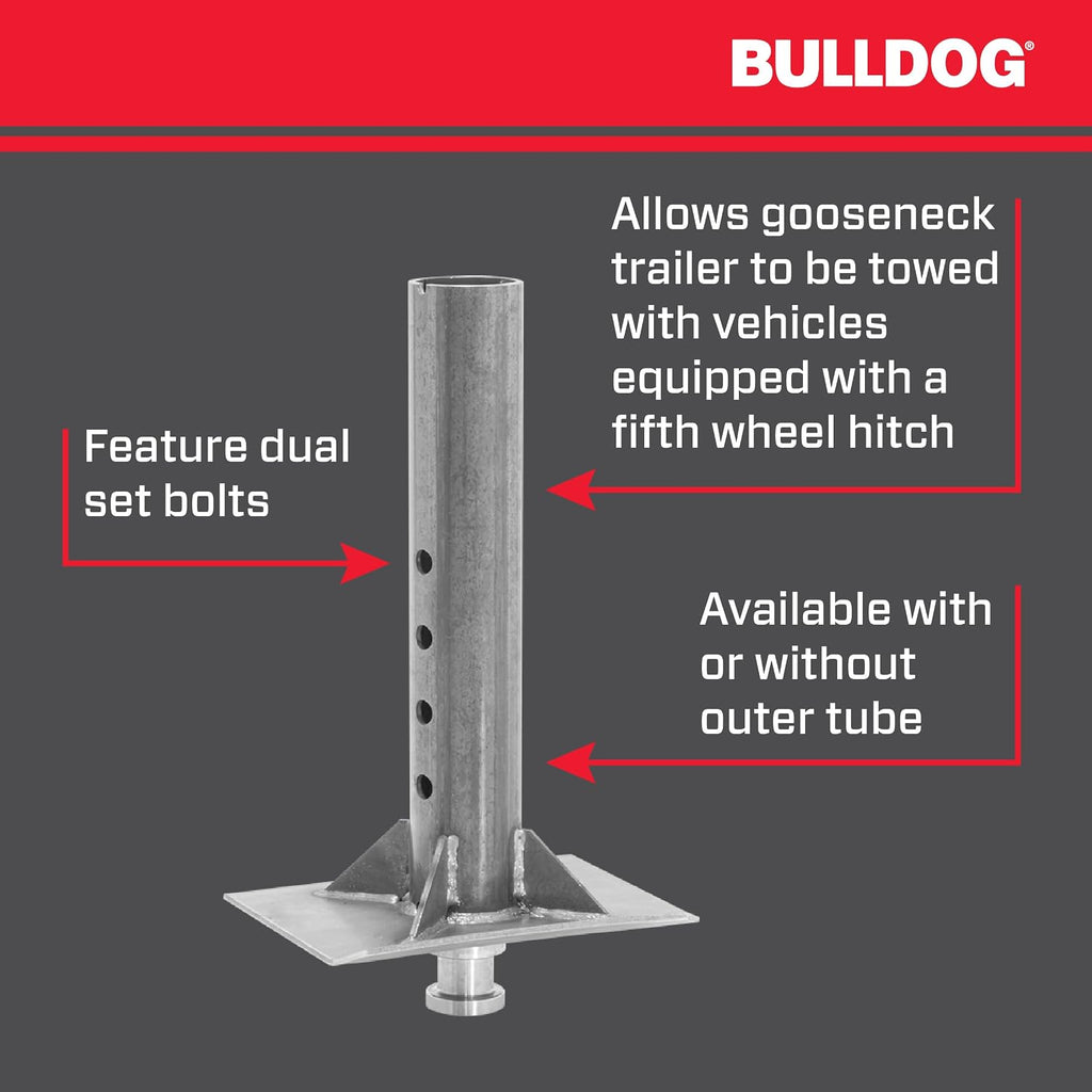Bulldog 0289640300 Gooseneck Coupler, 2-5/16 Inch Diameter, 4 in. Diameter x 22.2 Inch Inner Tube Only, 25,000 lbs. Capacity, Round, Raw