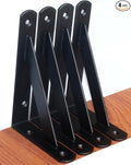 4 Pack L6 x H 4" Black Heavy Duty Shelf Brackets by MHMYDZ