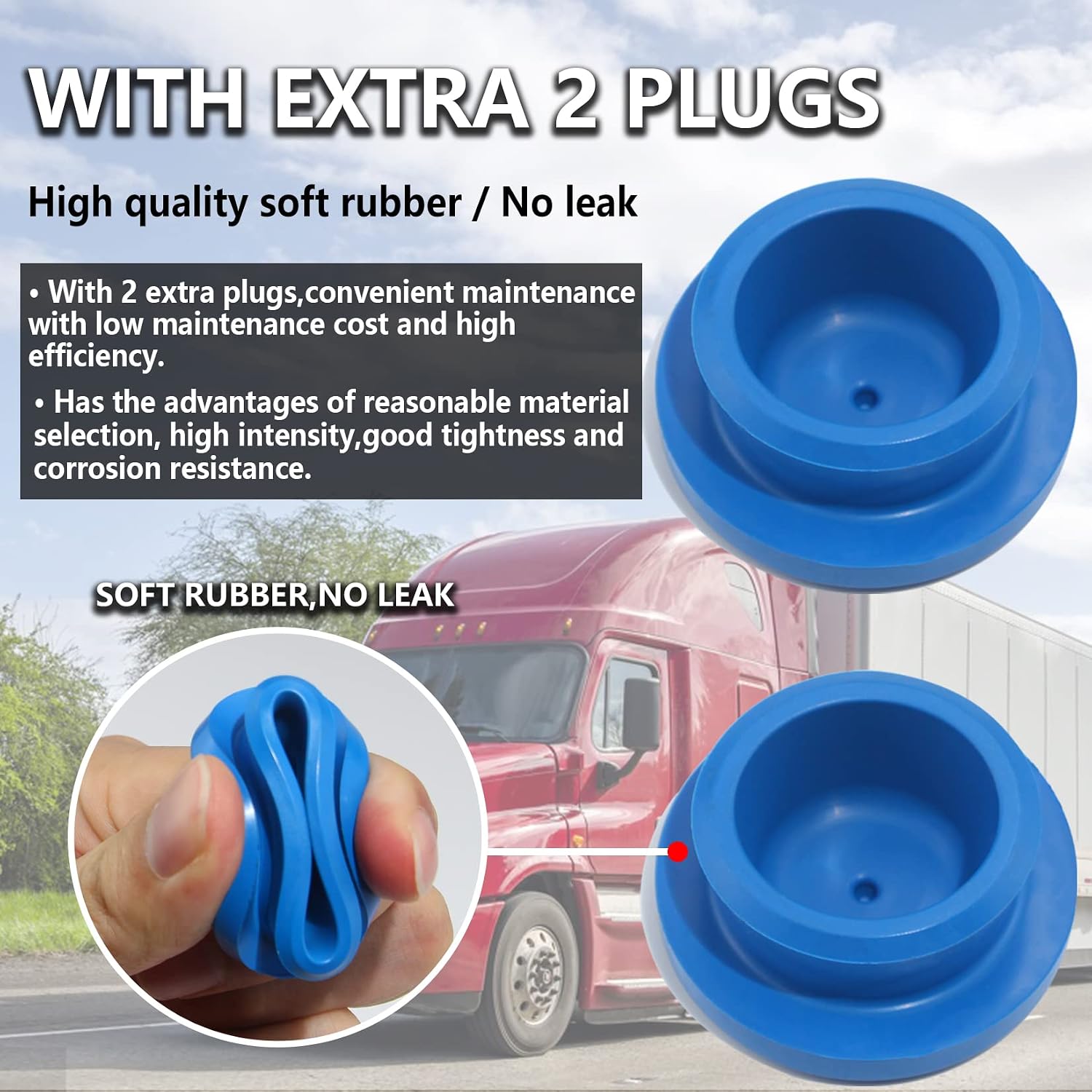 iBroPrat 2pcs 343-4009 Aluminum Hub Cap for Trailer Axle, 3434009 6 Holes Hub Caps with Side Pipe Plugs Gaskets and Extra 2pcs Blue Rubber Plugs
