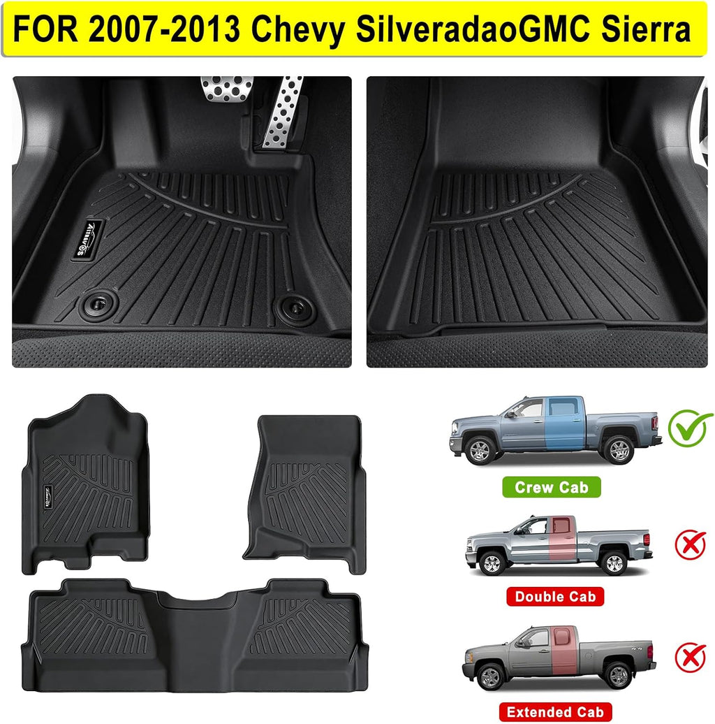 floor mats for 2007-2013 chevrolet silverado & gmc shown in use