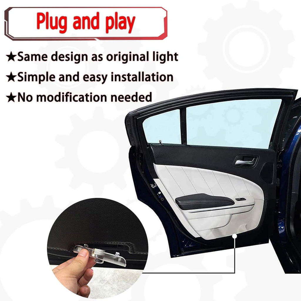 Never Fade Car LED Door Lights Projector Courtesy Welcome Light Ghost Shadow Light Logo Compatible with QX56 2004-2010 QX60 2014-2017 JX35 2013-2017 Puddle Light Accessories