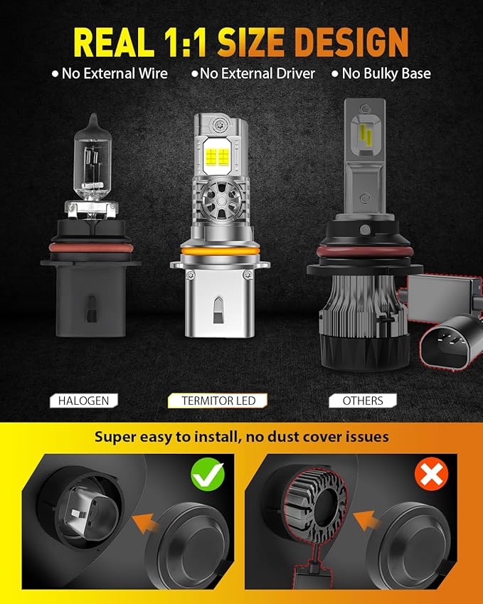 Latest & Brightest 9004 HB1 Light Bulbs, 000LM 1000% Super Brighter, 1:1 - Image 5