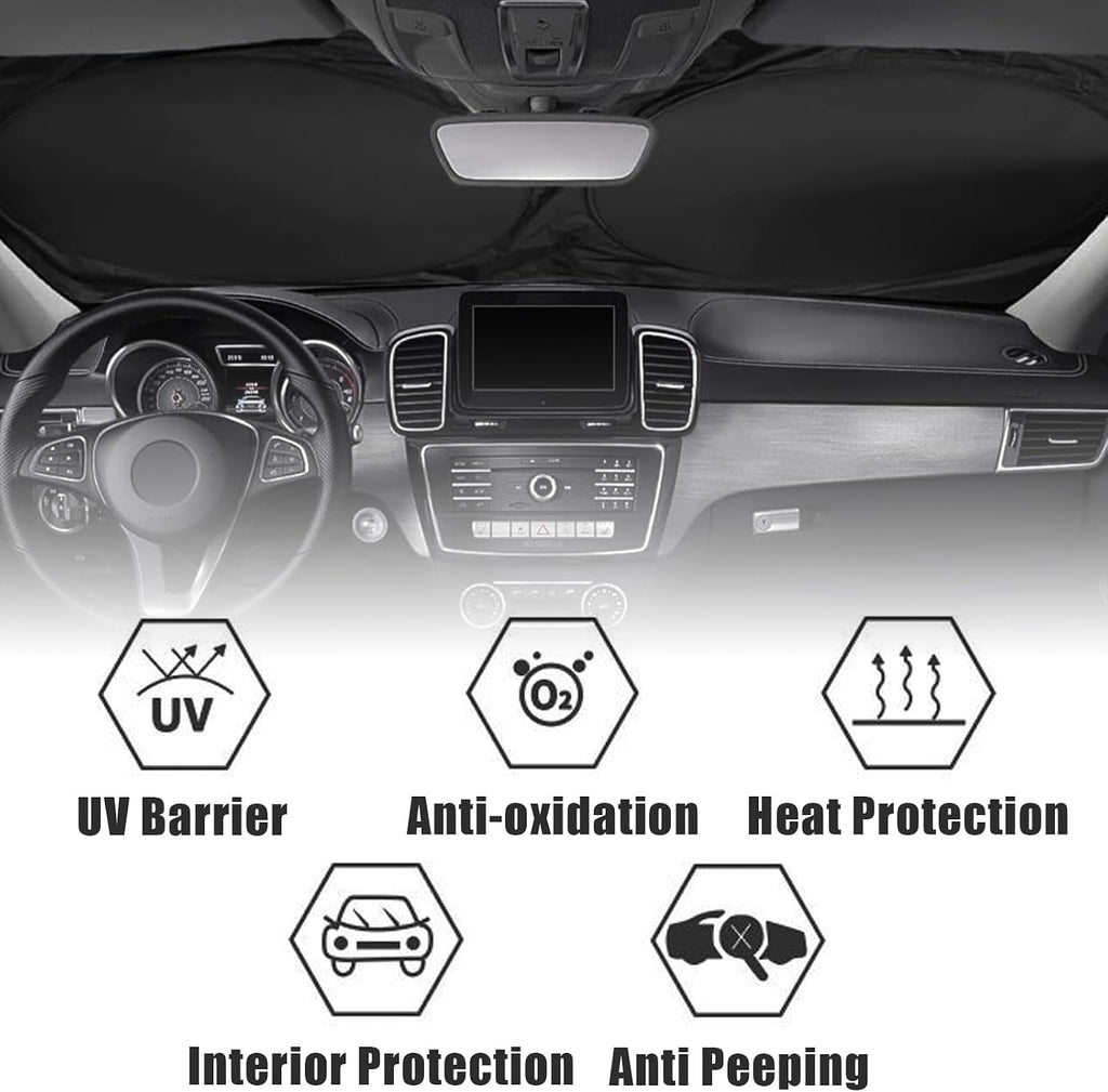 Strawberry Car Windshield Sun Shade Foldable Sunshade Front Window Cover Sun Visor Protector Accessories (59x27.5 inches)