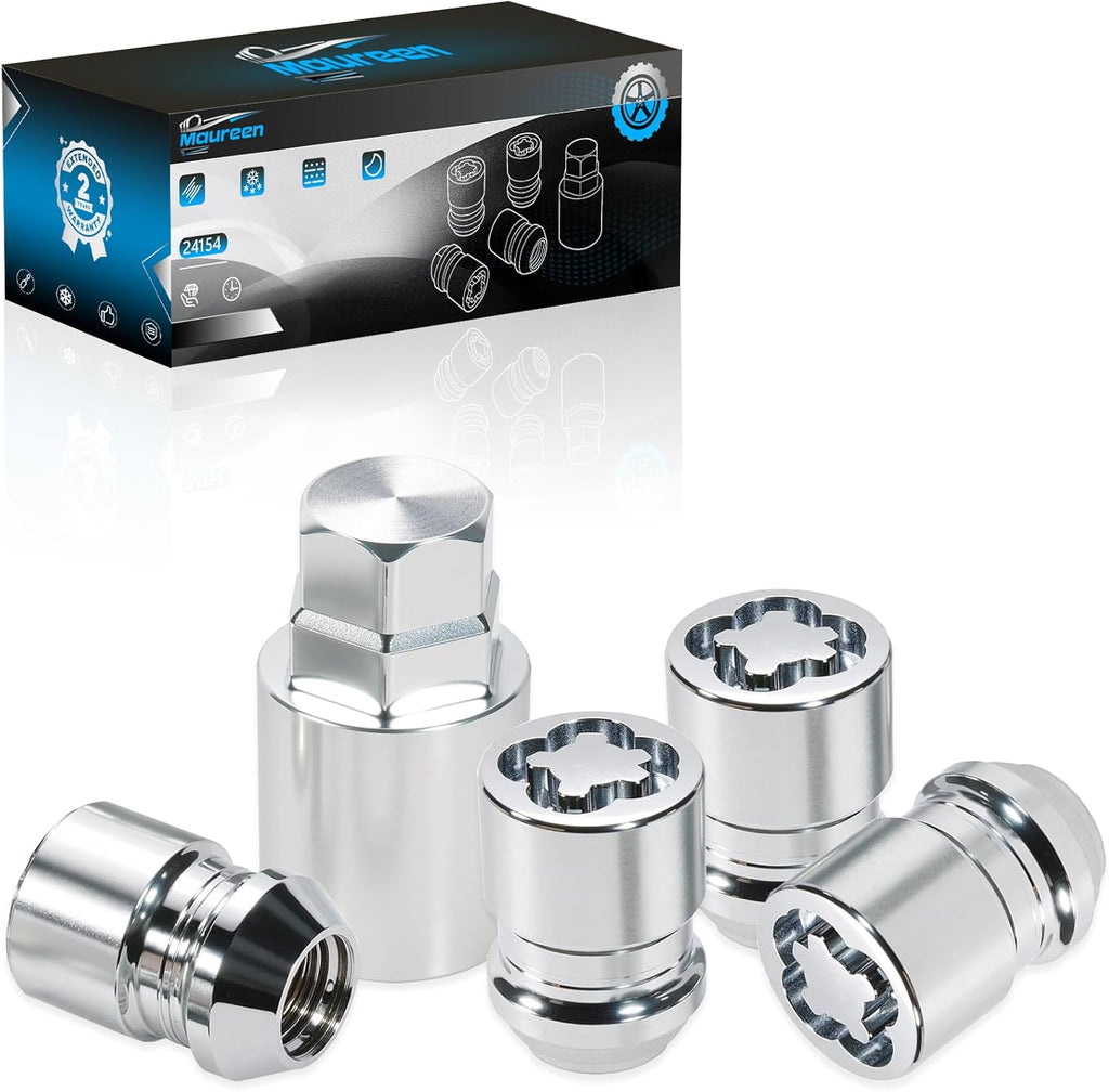 Wheel Locks | Wheel Locks Lug Nuts | M12 x 1.25 Locking Lug Nuts| Fit for Nissan Altima Rogue Infiniti Q50 QX60 Subaru Outback Forester Suzuki Datsun Mercury and More 13/16" Hex Key Cone Seat, 24154