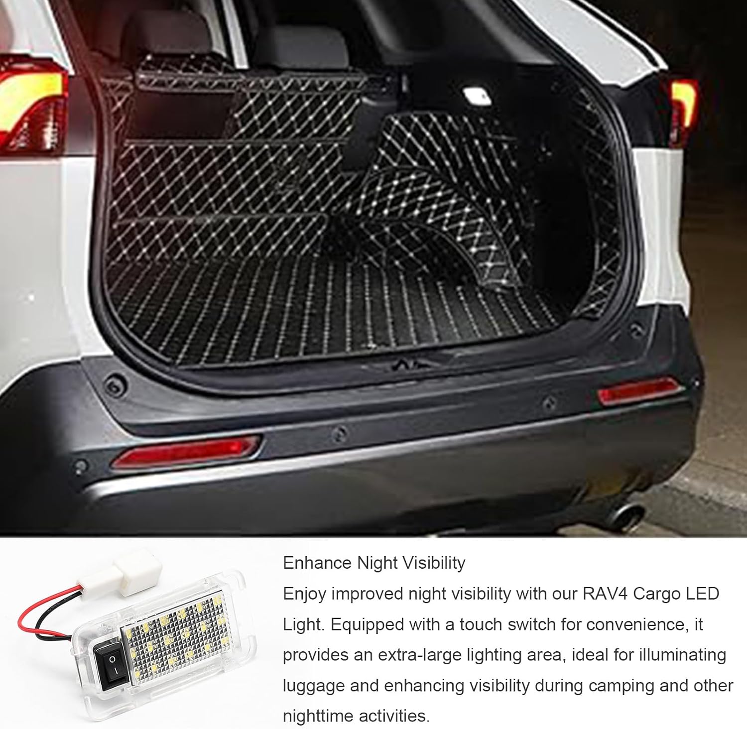 LED Luggage Compartment Light Fits for Toyota RAV4,Trunk Ceiling Lights Lamps,Decorative Atmosphere Lamp,Interior Replacement LED Lights Lamps,Car Accessories (for Toyota RAV4 2022-2025)