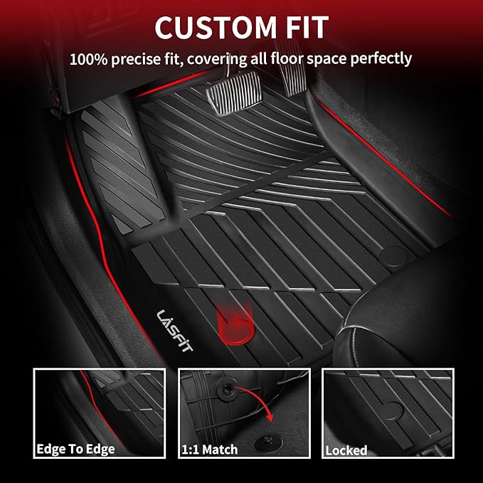 LASFIT Floor Mats for Cadillac XT4 2019-2025, All Weather TPE Custom Fit - Image 3