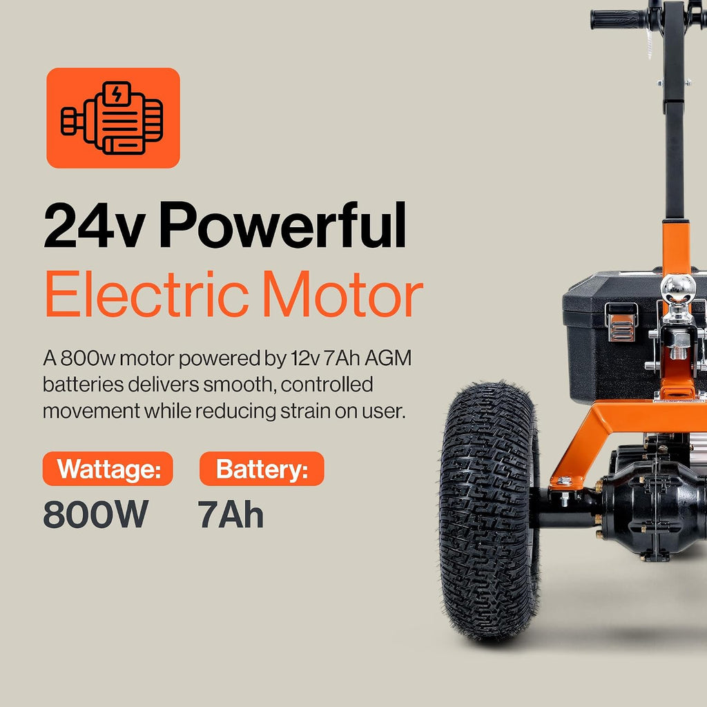 SuperHandy Electric Trailer Dolly – 2800 lbs Max Trailer Weight, 450 lbs Tongue Weight, 24V 800W Motor, Heavy Duty Jack Lever with 2" Ball Mount, 24V 7Ah Battery Powered for Commercial Use
