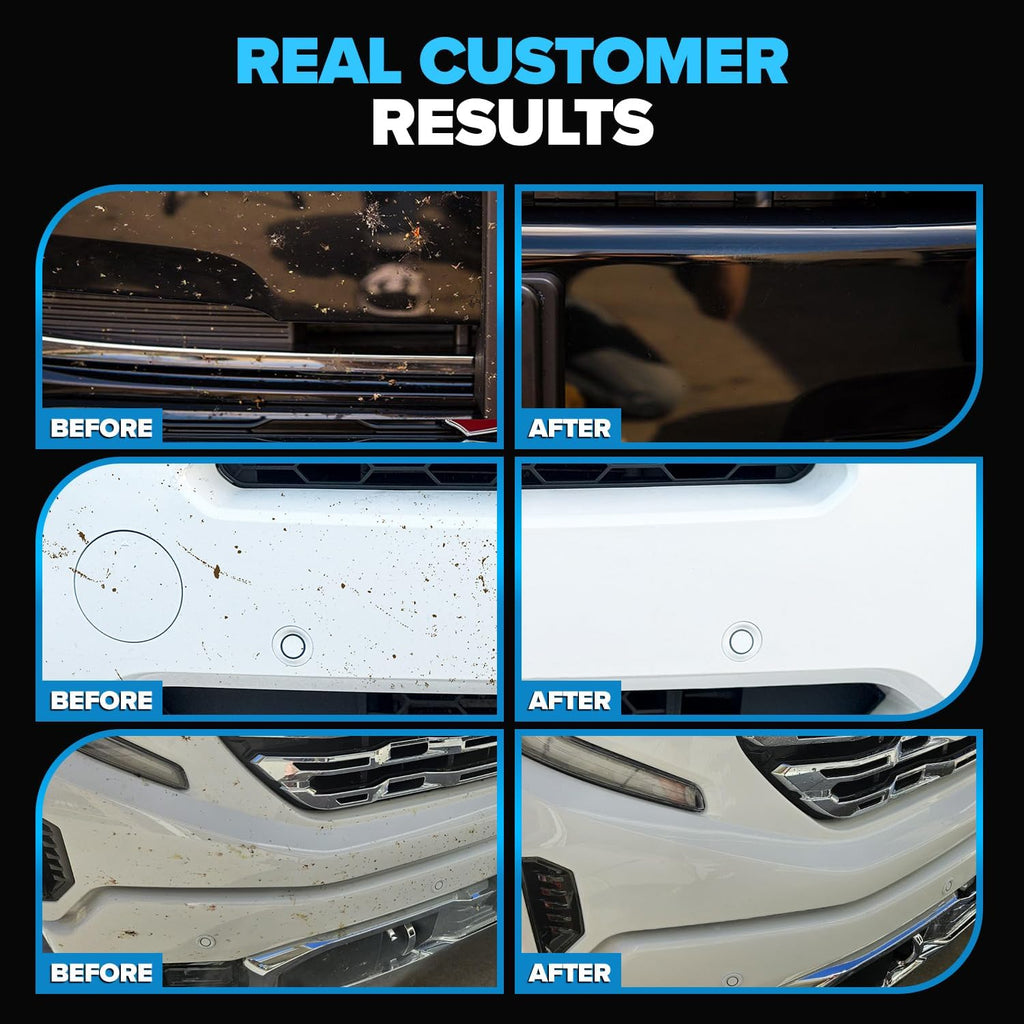 Carfidant Bug Remover for Cars Exterior with Ceramic Coating - Easily and Safely Clean Bug Splatter, Bird Poop - 18oz with Microfiber Towel + Gallon