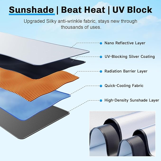SXCY for 2022-2025 Hyundai Santa Cruz Windshield Umbrella Sunshade for 2024 - Image 7